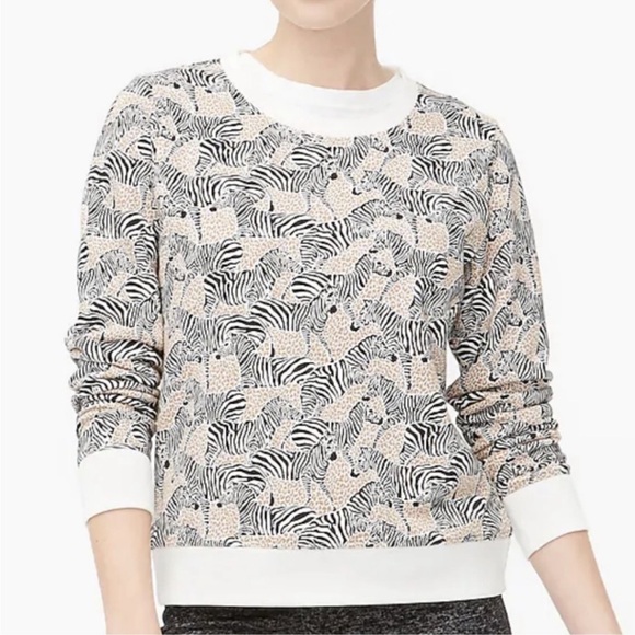 J.Crew Factory Zebra Print Crewneck - Picture 2 of 8